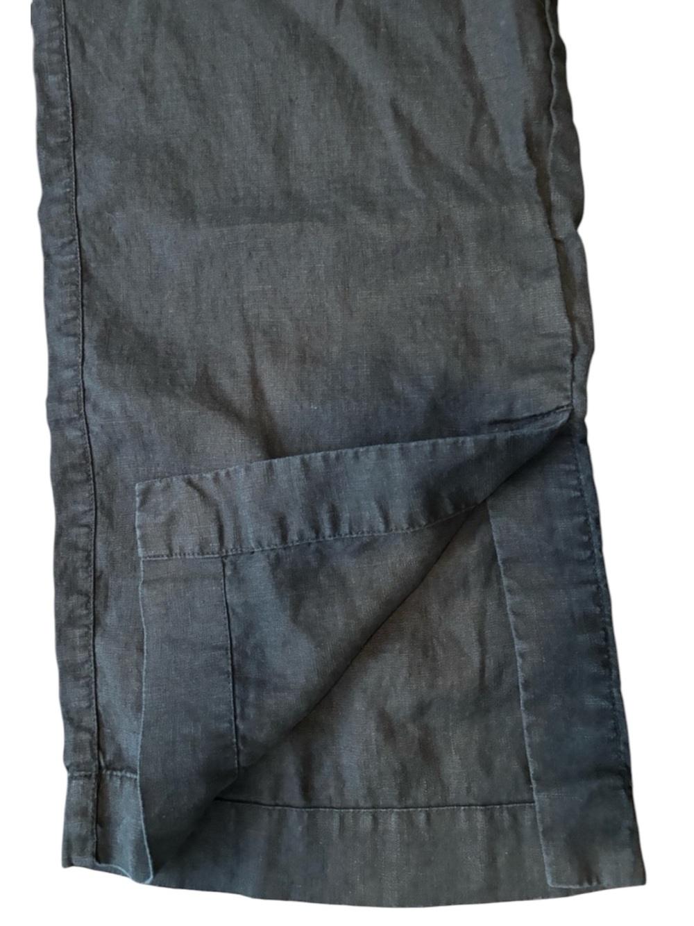 Athleta Retreat Linen High Rise Wide Leg Pant Size Large in Black Relaxed Fit - Picture 9 of 14